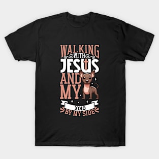 Jesus and dog - Xoloitzcuintle T-Shirt